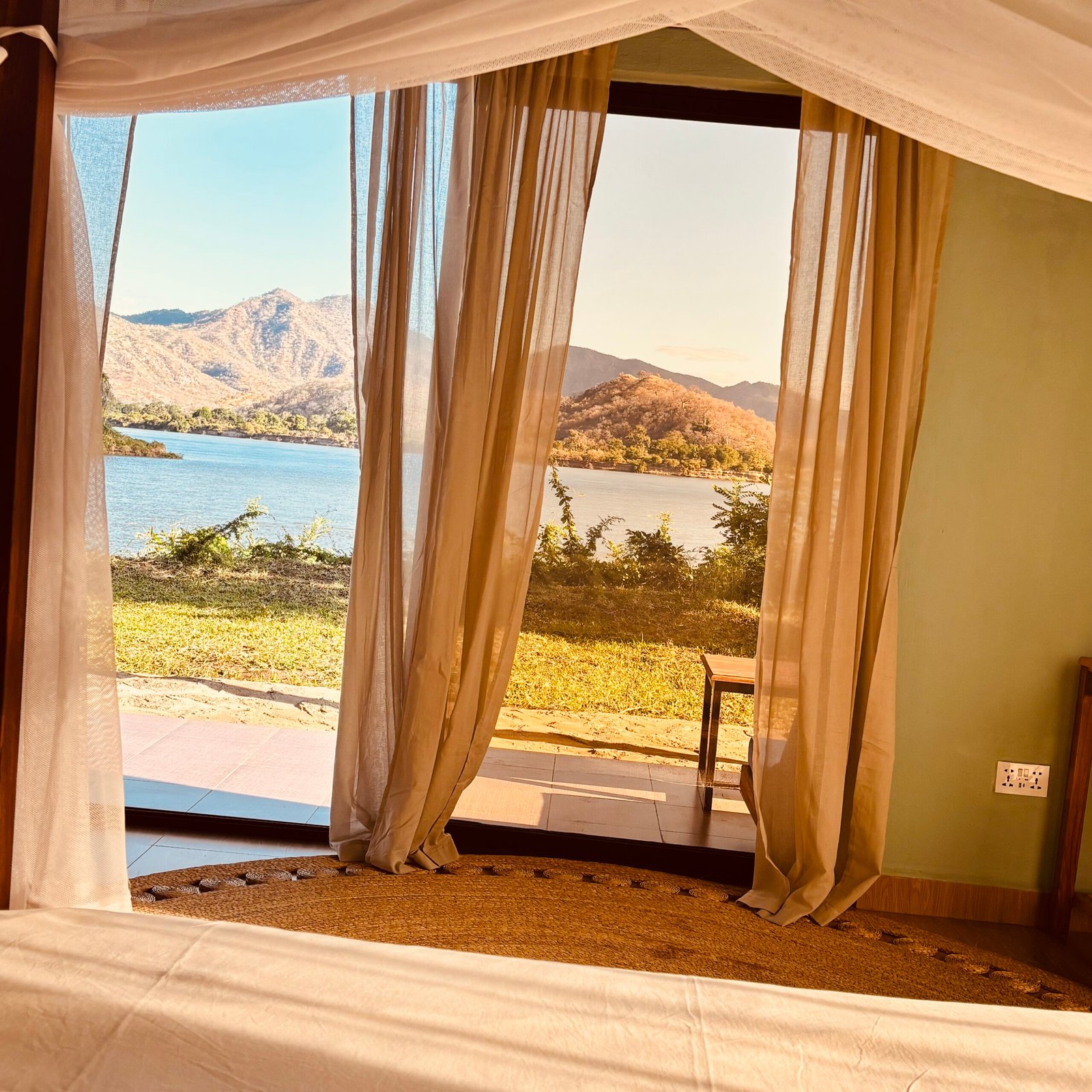 chalet view from bed